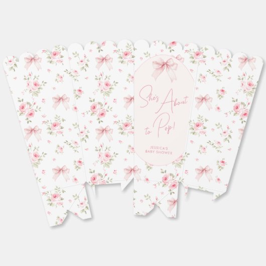 Bloemenboog staat op het punt om Baby shower Popco Bedankdoosjes (Ongevouwen)