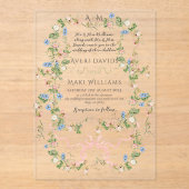 Bloemenboog tuin rustieke elegante foto bruiloft acryl uitnodigingen (Voorkant)