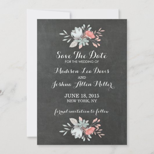  bloemenbord Sla de datum op Save The Date (Voorkant)