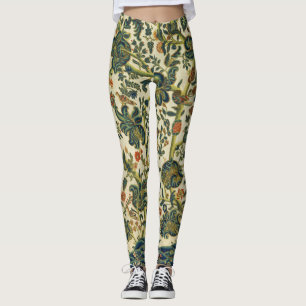  bloemenborduurwerk print leggings