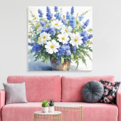 Bloemenbos Elegante Waterverf Canvas Afdruk (Insitu (Woonkamer))
