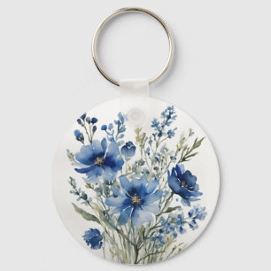 Bloemenbos Elegante Waterverf Sleutelhanger