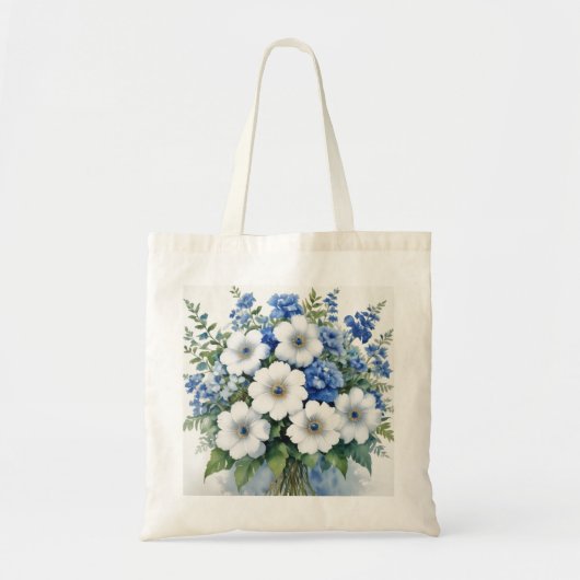 Bloemenbos Elegante Waterverf Tote Bag (Voorkant)