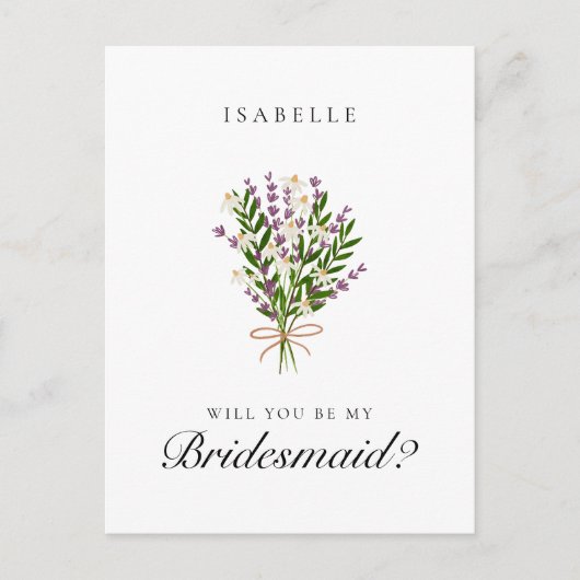 Bloemenbos Lavendel Bruidsmeisje voorstel Briefkaa Briefkaart (Voorkant)