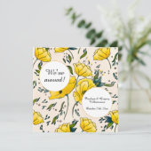 Bloemenboterbloemen gele bloem adreswijziging aankondiging (Staand voorkant)