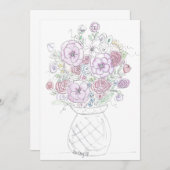 Bloemenbriefkaarten Bedankkaart (Voorkant / Achterkant)