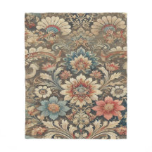   Bloemenbrokaat in warme aardse toon