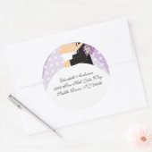 Bloemenbruid & bruidegom Adres Sticker Paarse (Envelop)