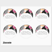 Bloemenbruid & bruidegom Adres Sticker Roze (Vel)