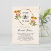 Bloemenbruid tot bruids douche uitnodiging (Staand voorkant)