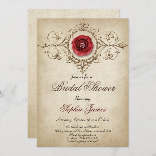 bloemenbruidsdouche Uitnodiging (Voorkant / Achterkant)