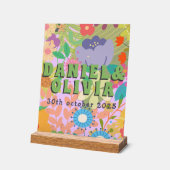 bloemenbruiloft acryl bord (Hoek)