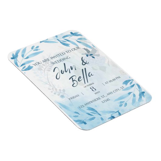 Bloemenbruiloft bewaar de datum uitnodiging magneet (Rechterzijde)