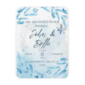 Bloemenbruiloft bewaar de datum uitnodiging magneet (Verticaal)