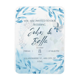 Bloemenbruiloft bewaar de datum uitnodiging magneet