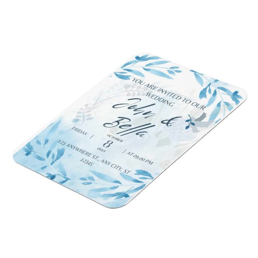 Bloemenbruiloft bewaar de datum uitnodiging magneet (Linkerzijde)