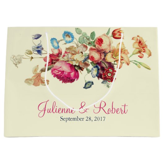  bloemenbruiloft dank u geschenktas large cadeautasje (Voorkant)