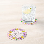 Bloemenbruiloft gepersonaliseerd aangepaste papier kartonnen onderzetters (Insitu)