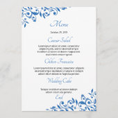 Bloemenbruiloft Menu Kaart (Voorkant)