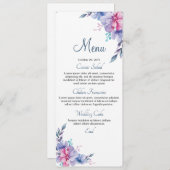 Bloemenbruiloft Menu Kaart (Voorkant / Achterkant)