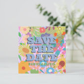 bloemenbruiloft save the date (Staand voorkant)