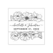 Bloemenbruiloft Save the Date Elegant Rubberstempel (Afrduk)