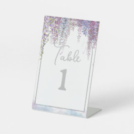 Bloemenbruiloft tafel nummers reclamebord met voetstuk
