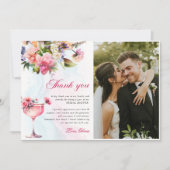 Bloemenbrunch en bubbelig Vrijgezellenfeest Bedankkaart (Voorkant)