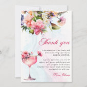 Bloemenbrunch en bubbelig Vrijgezellenfeest Bedankkaart (Voorkant)