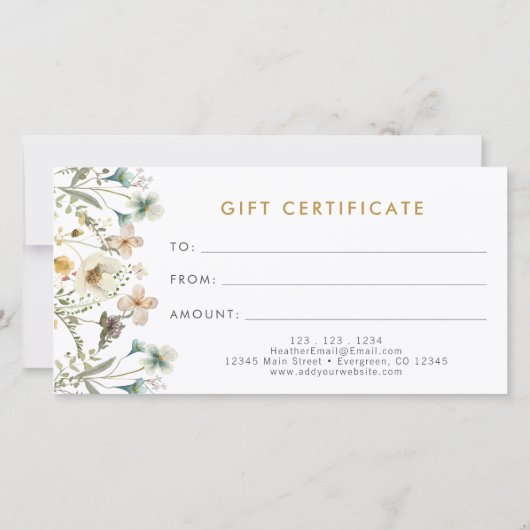 Bloemencadeaubon (Achterkant)