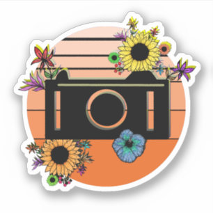 Bloemencamera Sticker