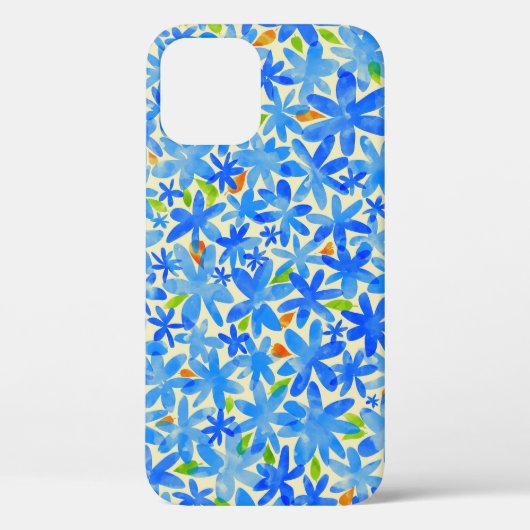 Bloemencascade: Blauwe bloemen naadloos patroon Case-Mate iPhone Case (Achterkant)