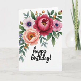 Bloemencascade Verjaardagskaart Kaart