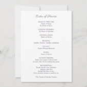 Bloemencelificatie van het Leven Funeral Programma (Achterkant)