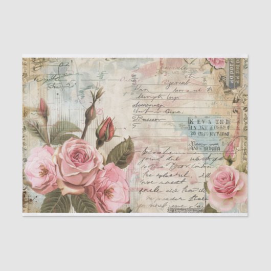 bloemencollagepatroon tissuepapier (Voorkant)