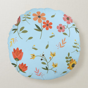 bloemencollectie rond kussen
