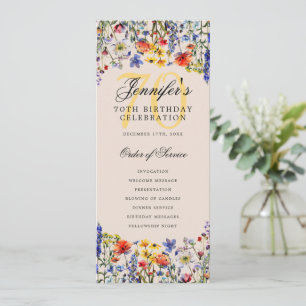Bloemend 70ste verjaardagsprogramma menu champagne kaart