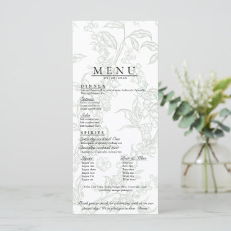 Bloemend huwelijksmenu menu