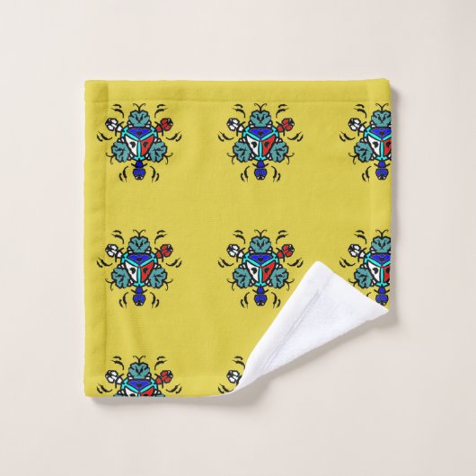 Bloemend mandala naadloos patroon bad handdoek (Wasdoekje)