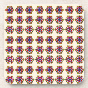 Bloemend mandala naadloos patroon bier onderzetter
