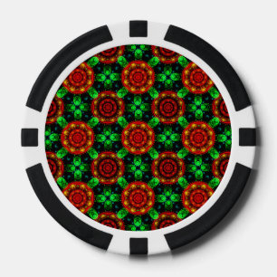 Bloemend modern boho elegant abstract patroon #504 poker chips