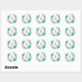 Bloemend Monogram Ronde Sticker (Vel)