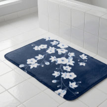 Bloemend Navy Blauwe Witte