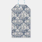 bloemendamast Blauw toile de jouy monogram Cadeaulabel (Achterkant)