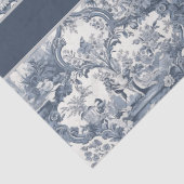 bloemendamast Blauw toile de jouy monogram Tissuepapier (Detail)