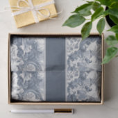 bloemendamast Blauw toile de jouy monogram Tissuepapier (Geschenk)