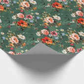 Bloemendans op groen cadeaupapier (Hoek)