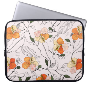 Bloemende bloemen. Realistisch geïsoleerde naadloz Laptop Sleeve