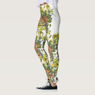 Bloemende illustraties leggings