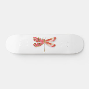 Bloemende libel met juwelen sakura skateboard